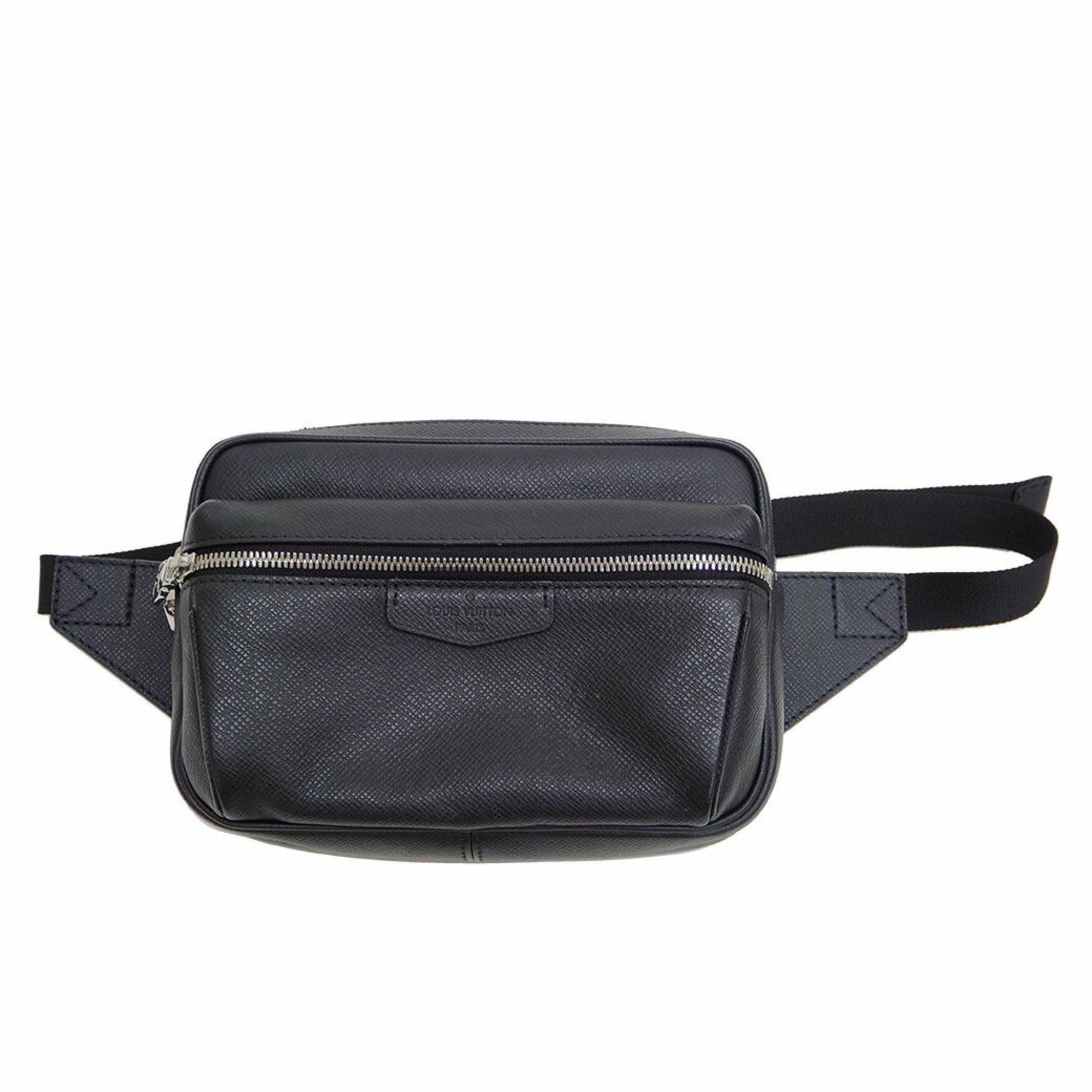 Louis Vuitton Bumback Outdoor Body Bag Taiga Black M33438 Waist Pouch Men's