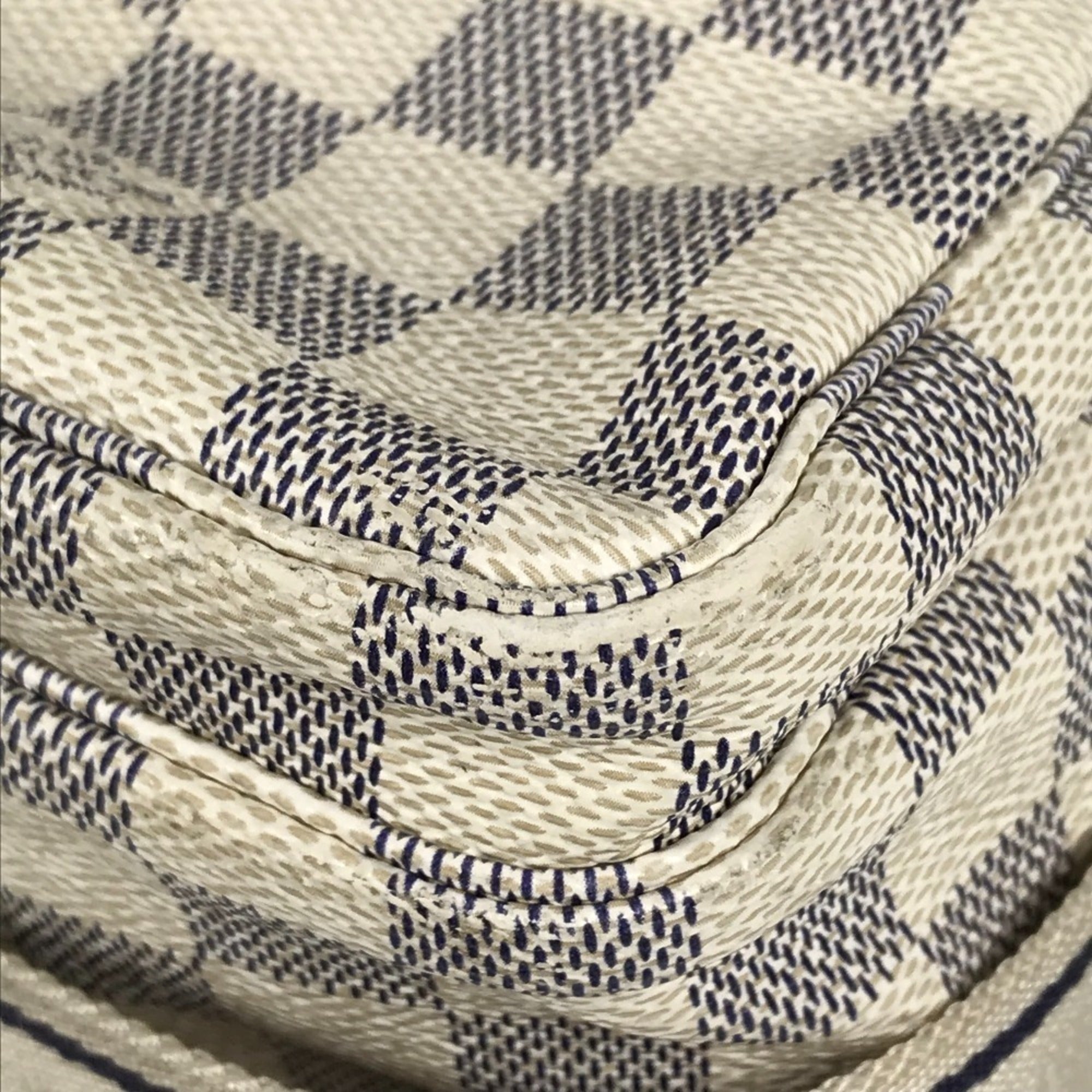 Louis Vuitton White Yellow Damier Azur Shoulder Bag