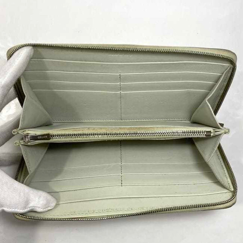Celine Gray Leather Long Wallet (Bi-Fold)