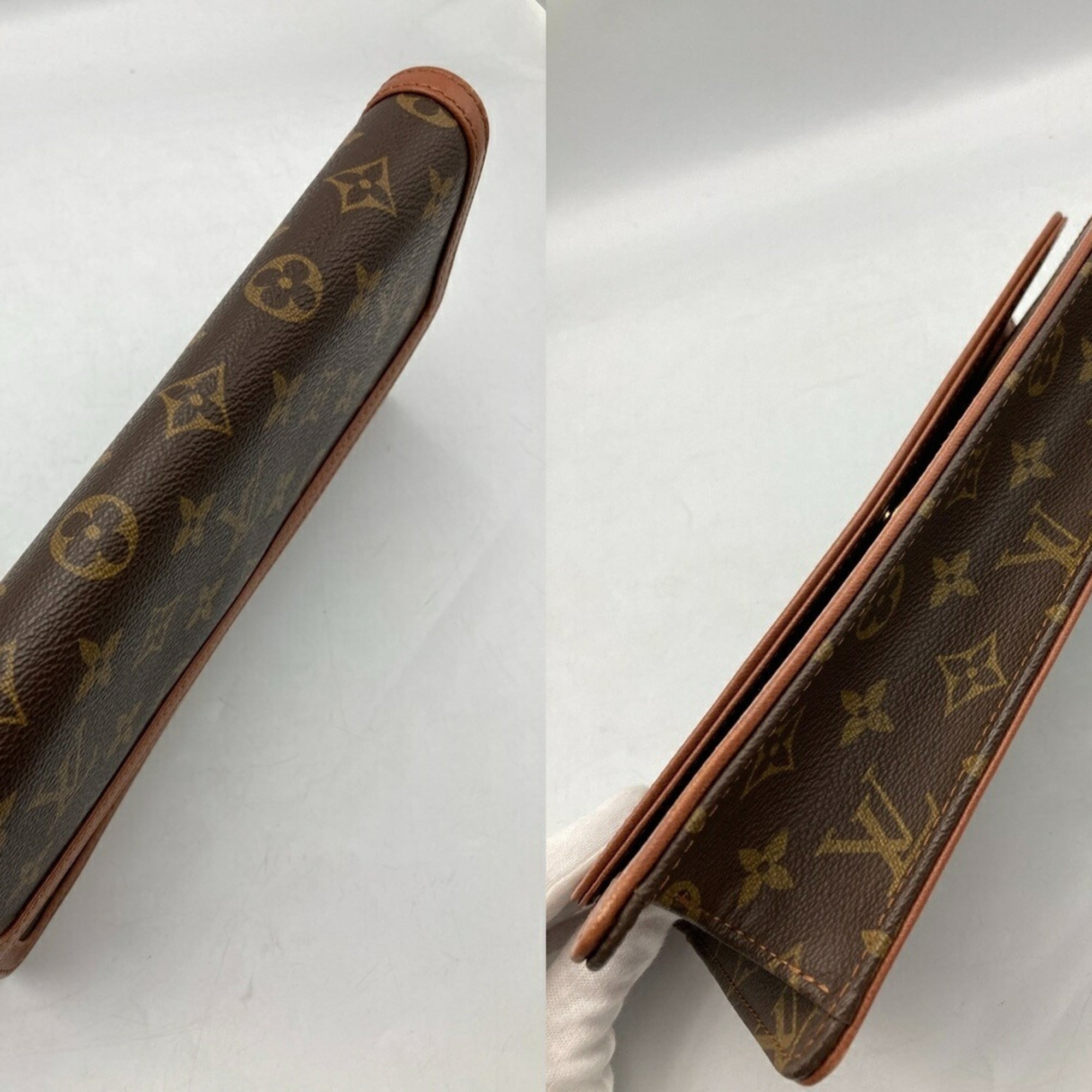 Louis Vuitton Brown Pvc Leather Clutch Bag Pochette