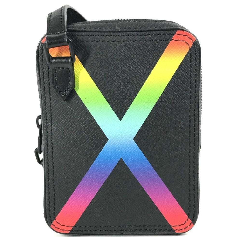 Louis Vuitton Black Multi-Color Taiga Leather Pochette Shoulder Bag