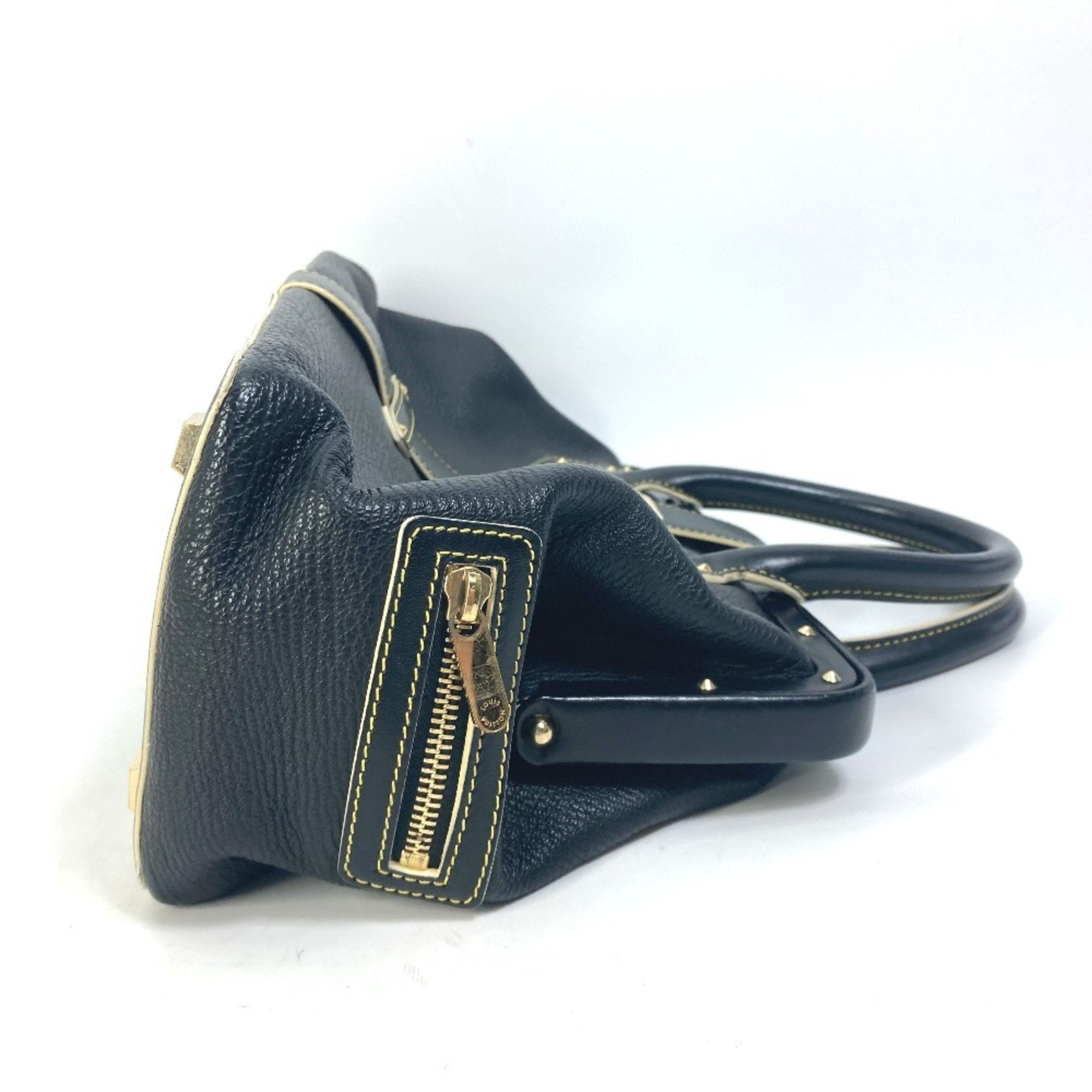 Louis Vuitton Black Noir Suhali Leather Handbag