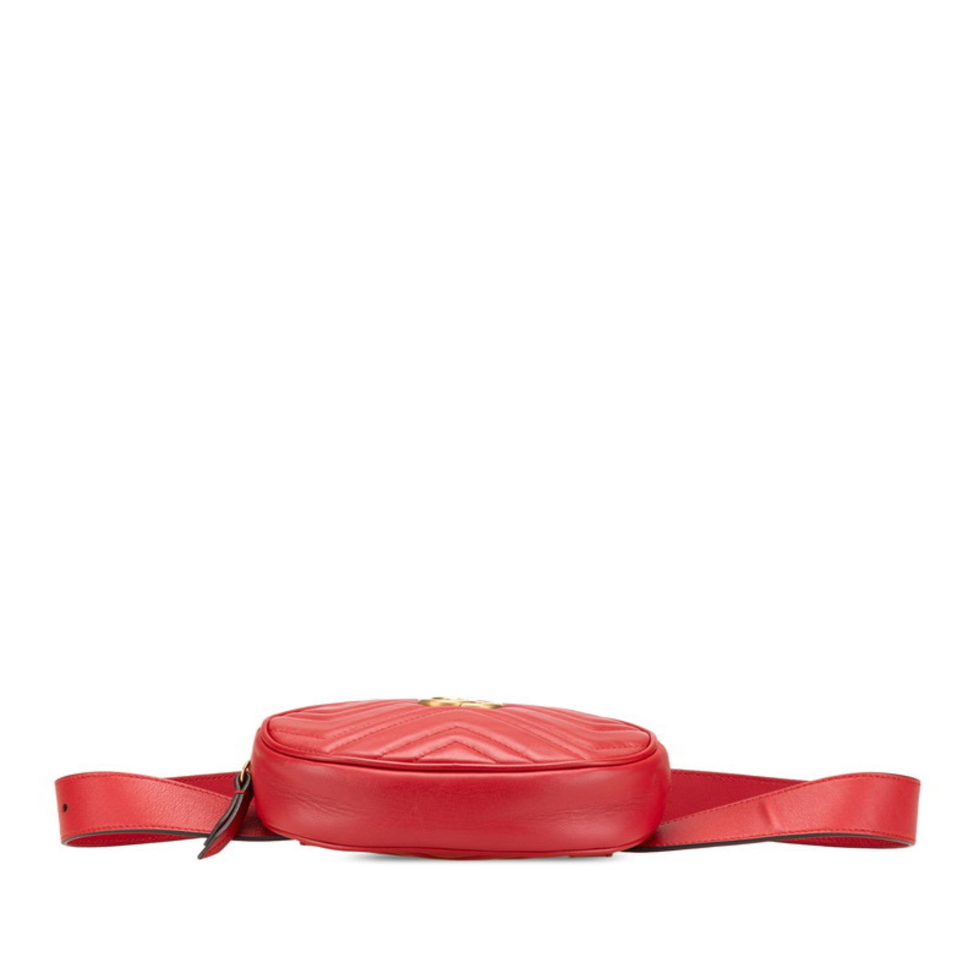 Gucci Gg Marmont Red Color Leather Sling Bag (Pre-Owned)