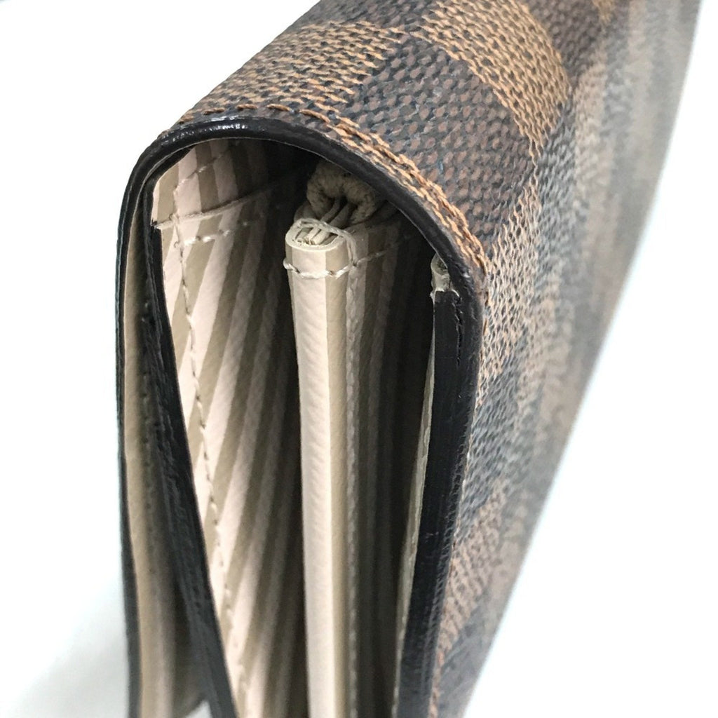 Louis Vuitton Damier Brown Damier Canvas Ebene Damier Canvas Long Wallet