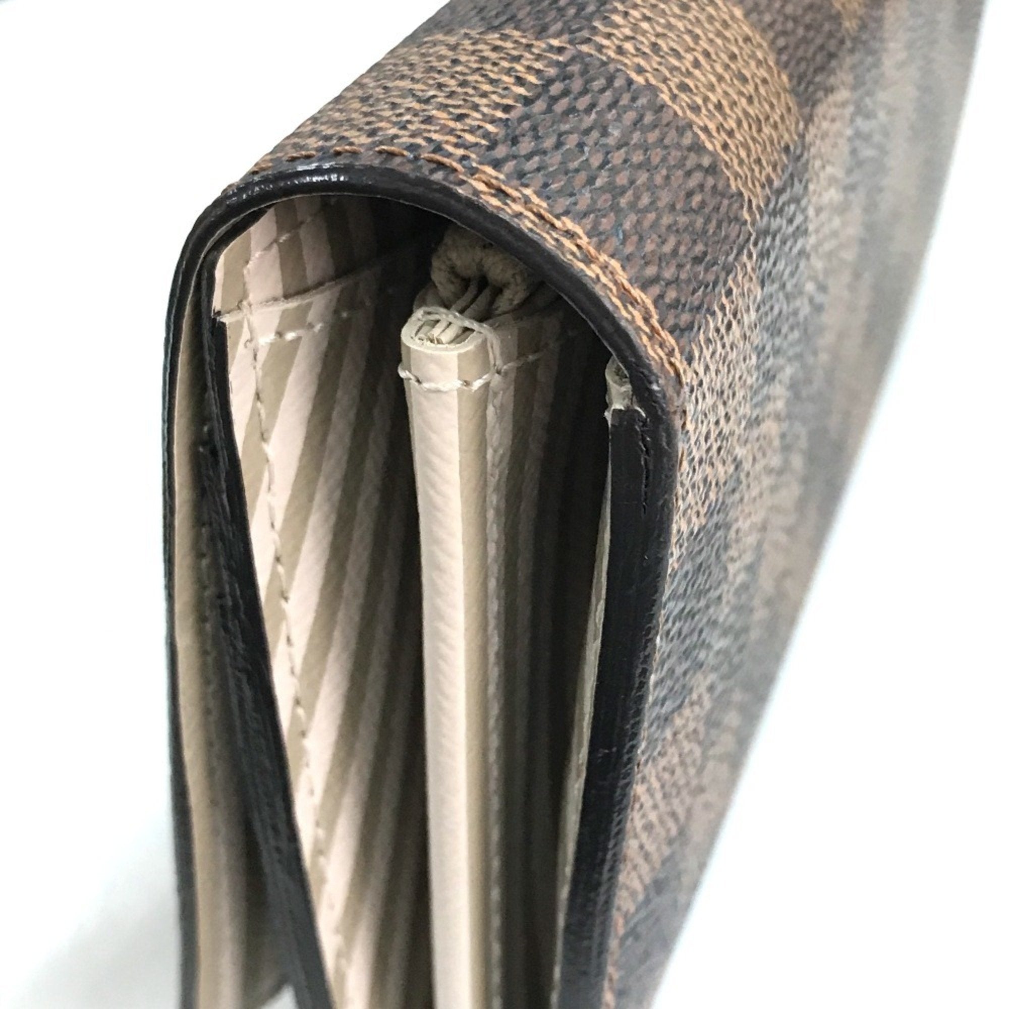 Louis Vuitton Damier Brown Damier Canvas Ebene Damier Canvas Long Wallet