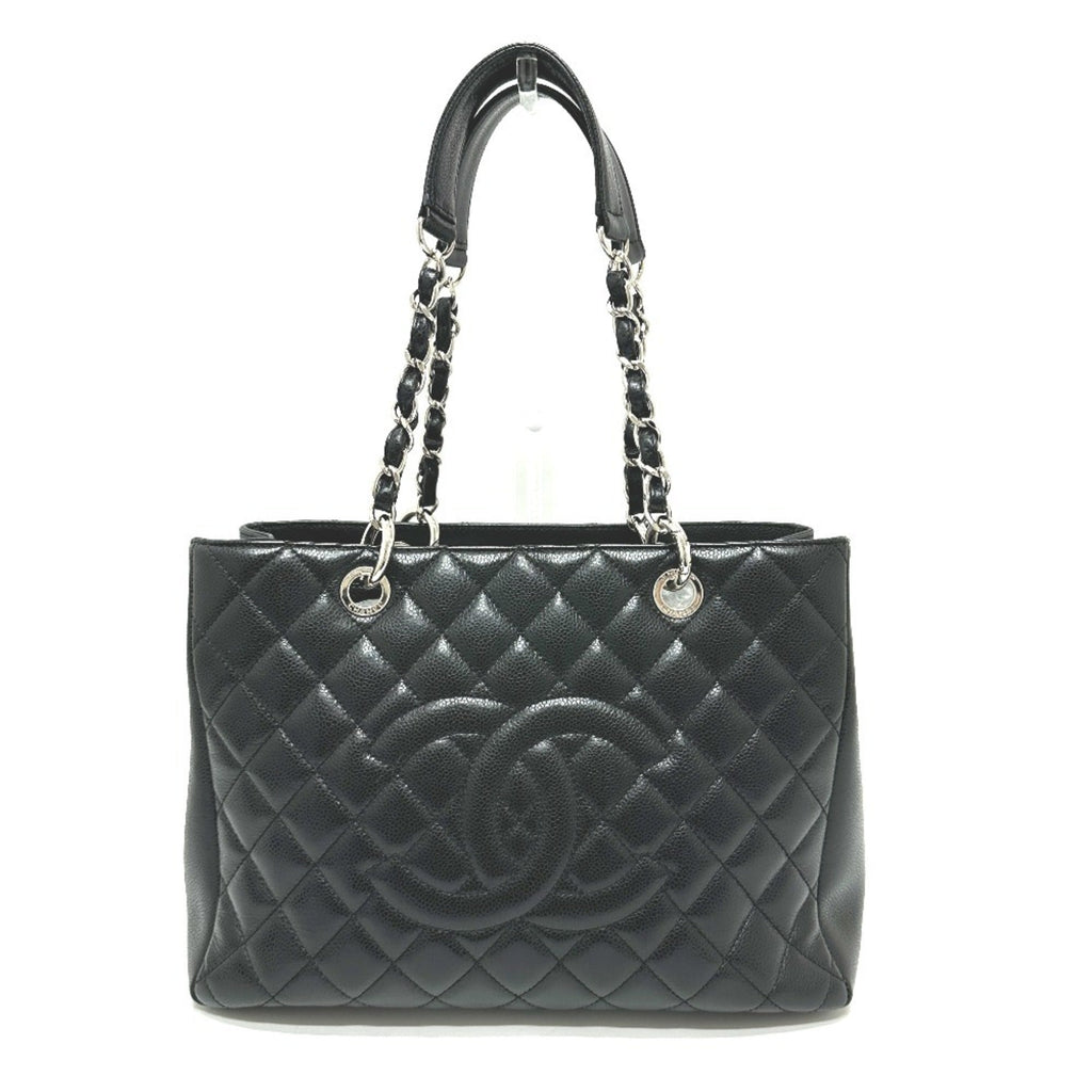 Chanel Black Grained Calfskin Handbag Tote Bag
