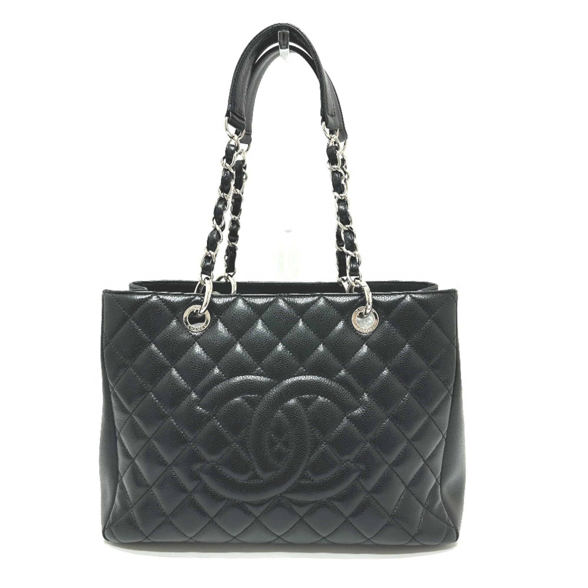 Chanel Black Grained Calfskin Handbag Tote Bag