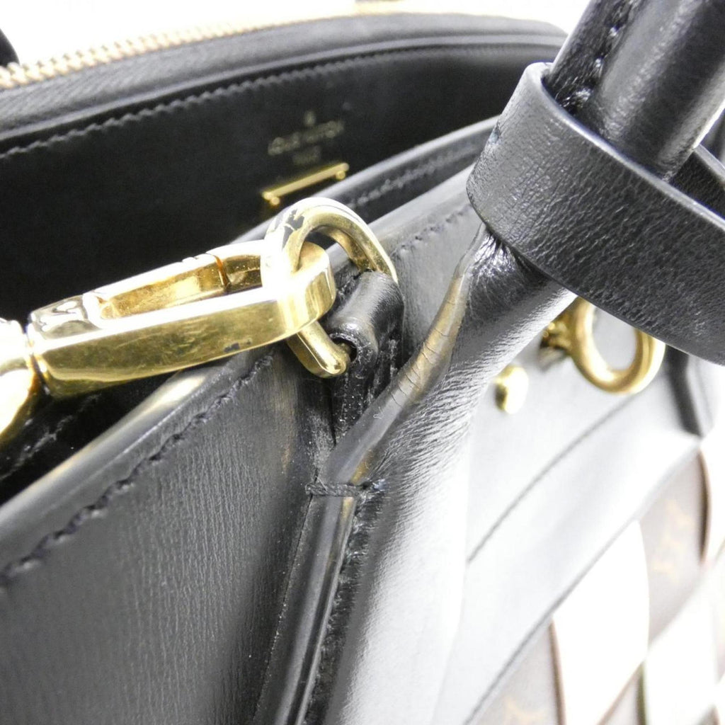 Louis Vuitton Black Coated Canvas Leather Handbag