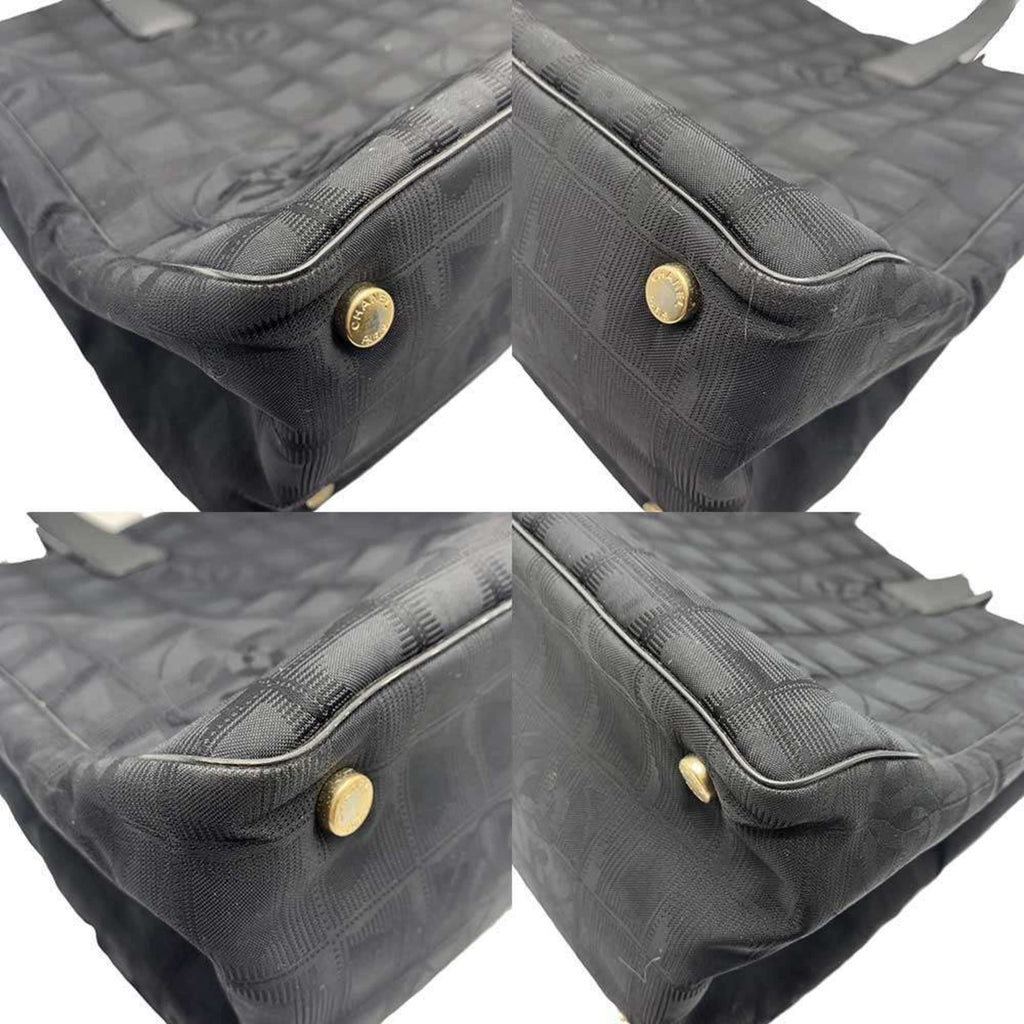Chanel Black New Travel Line Leather Shoulder Bag Tote Bag