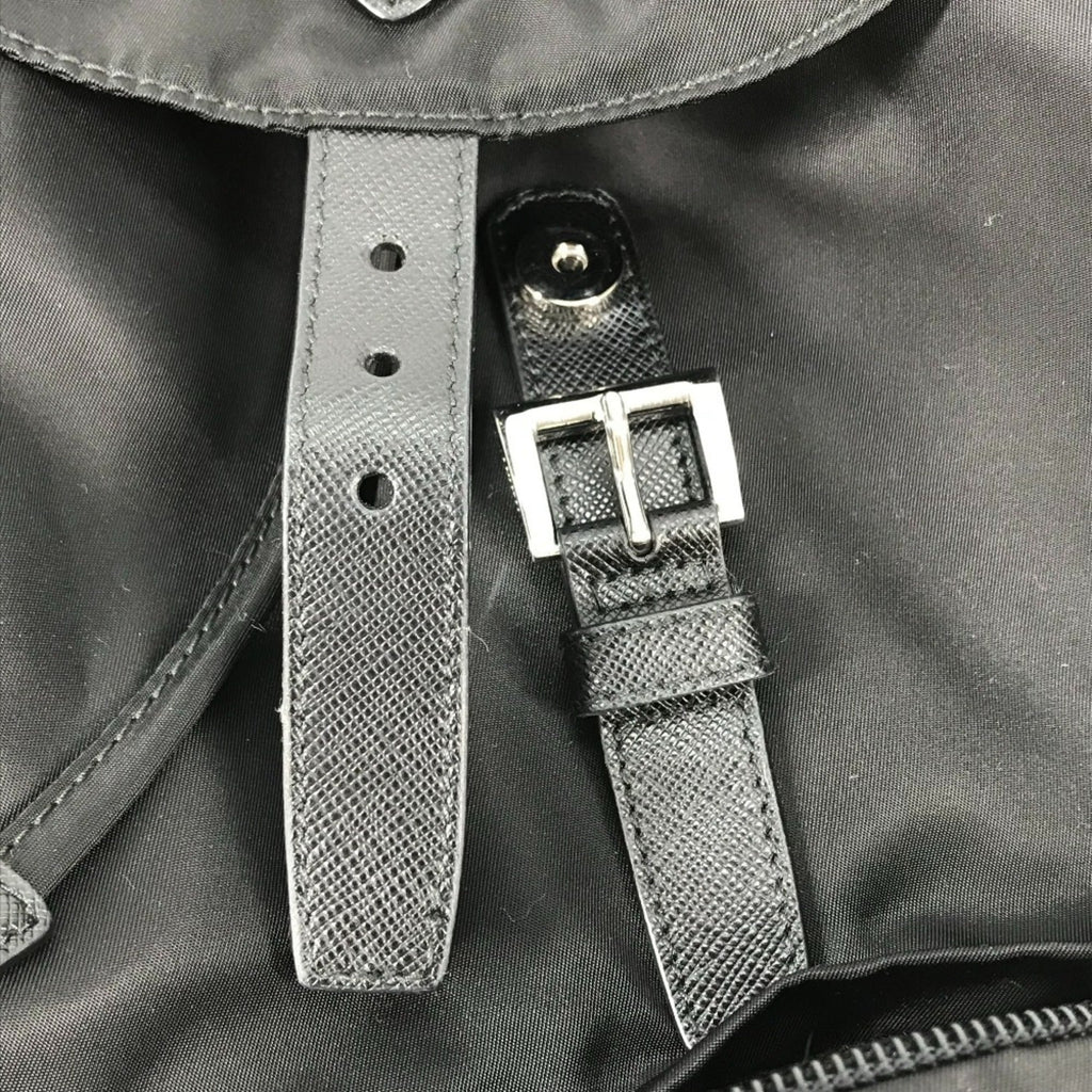 Prada Black Nylon Leather Backpack