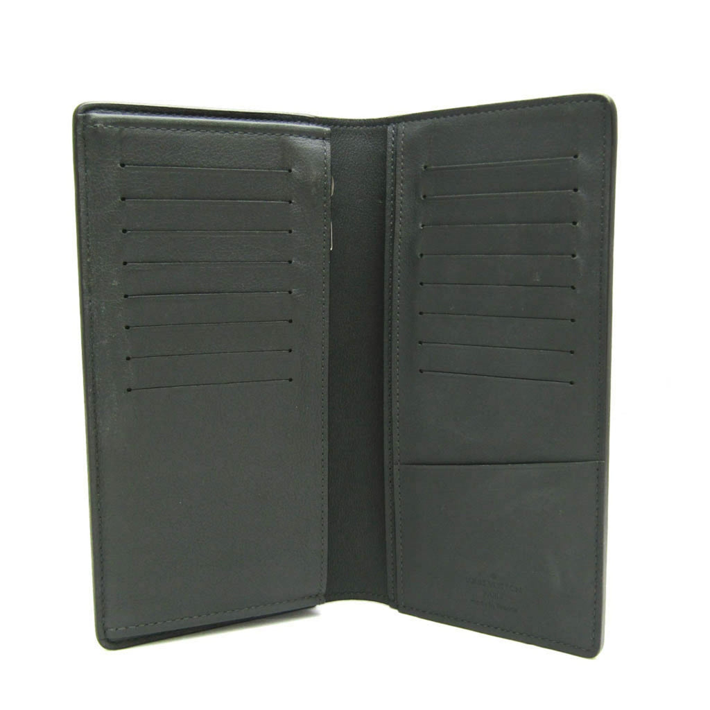 Louis Vuitton Taurillon Lv Charcoal Leather Long Wallet