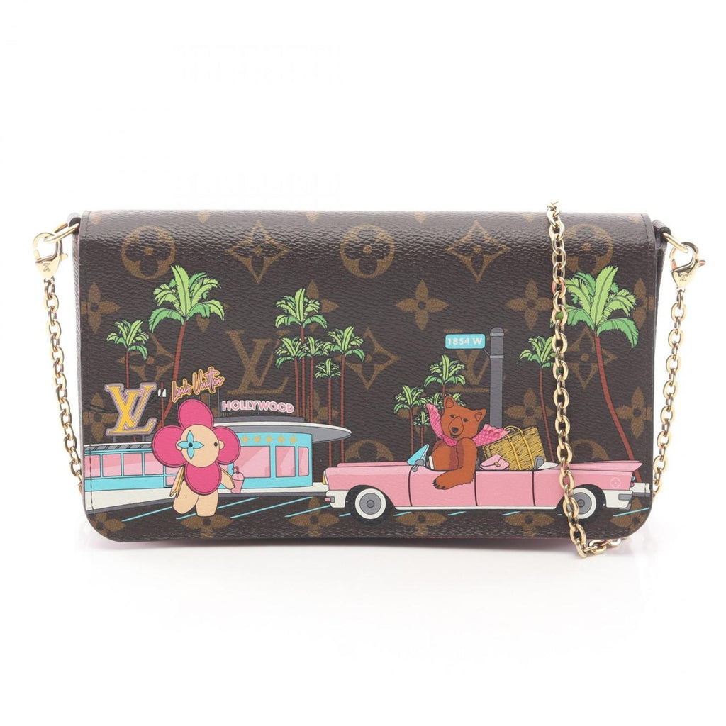 Louis Vuitton Brown Monogram Multi-Color Coated Canvas Leather Handbag Pochette Pouch Shoulder Bag