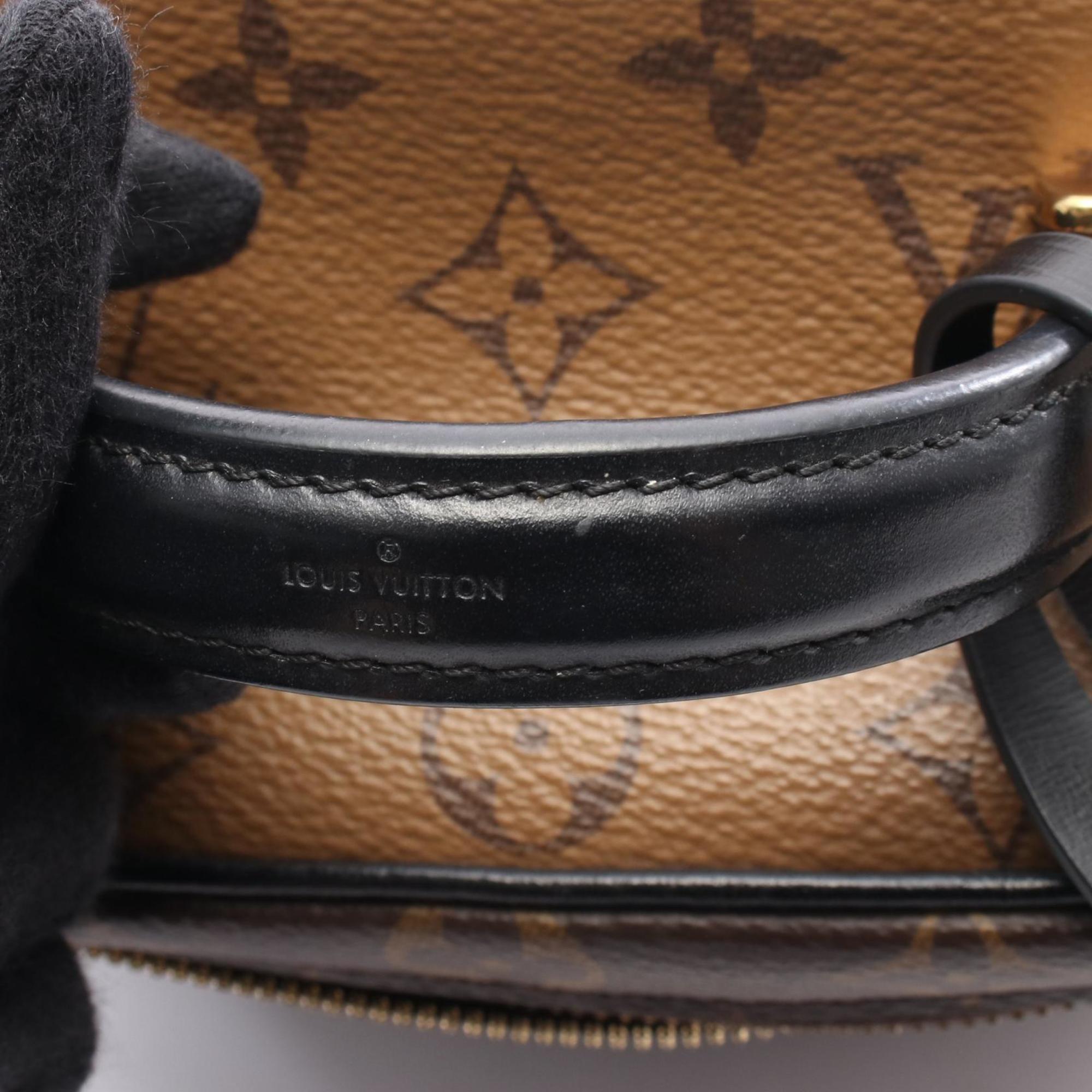 Louis Vuitton Black Brown Pvc Leather Handbag