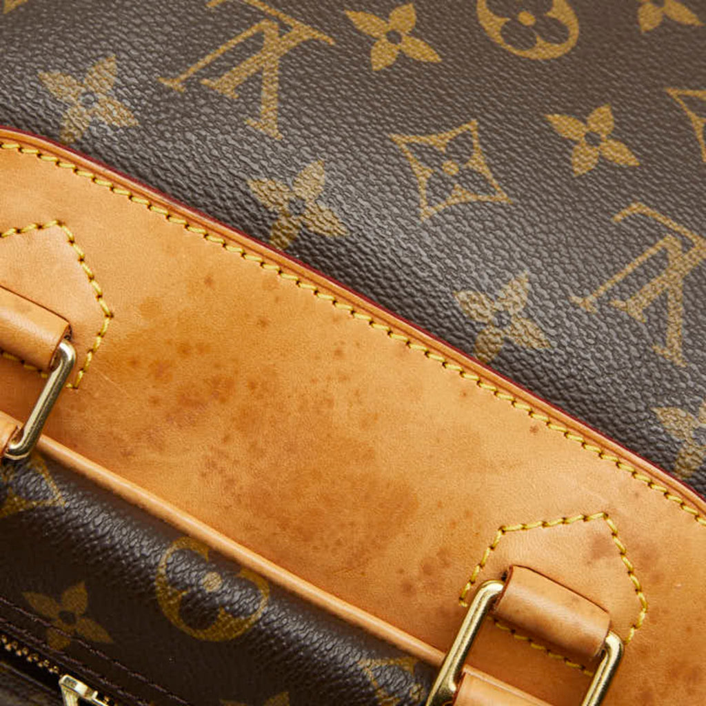 Louis Vuitton Brown Pvc Leather Handbag