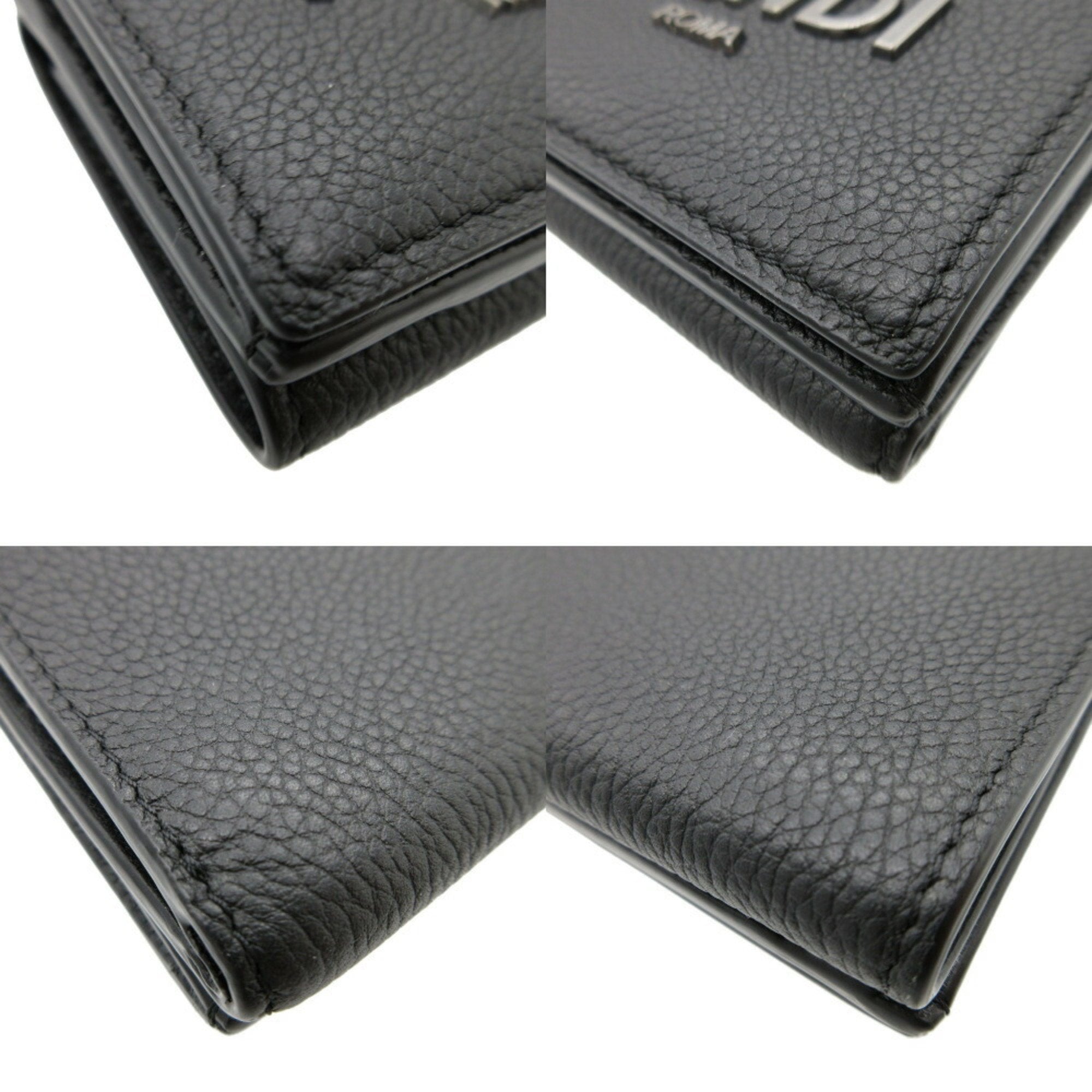 Fendi Black Leather Wallet (Tri-Fold)