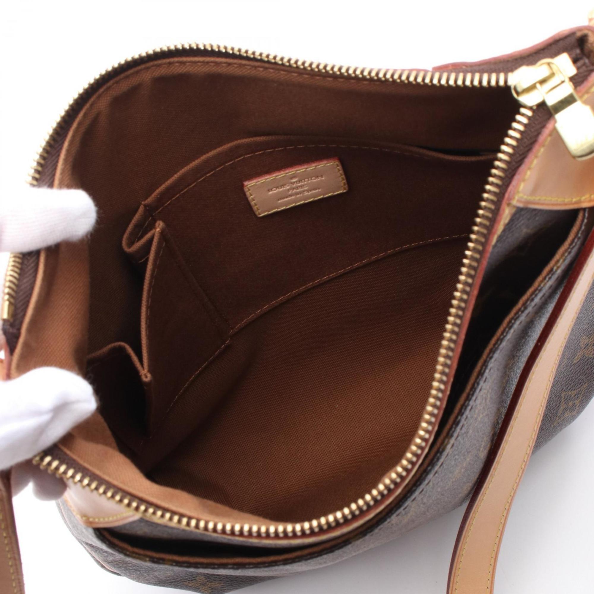 Louis Vuitton Monogram Brown Coated Canvas Leather Shoulder Bag