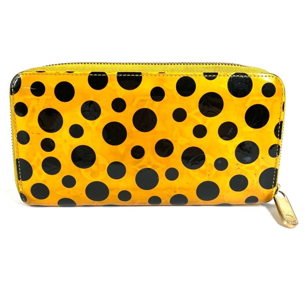 Louis Vuitton Dot Infinity (Yayoi Kusama) Black Yellow Patent Leather Long Wallet
