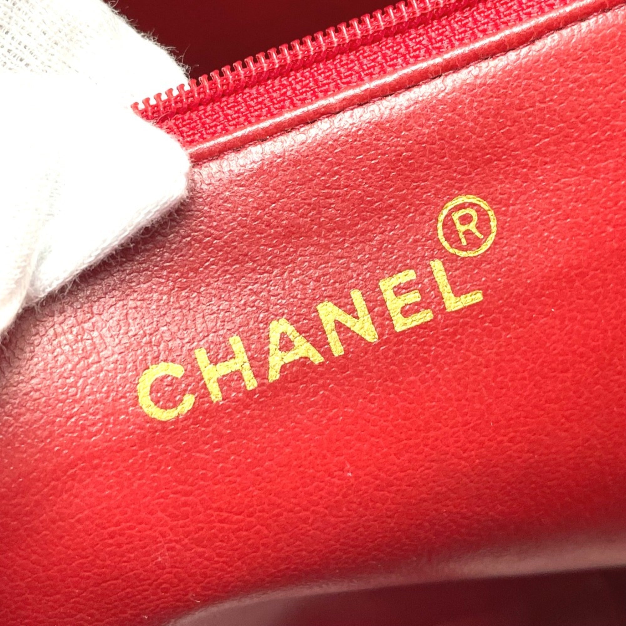 Chanel Red Leather Shoulder Bag