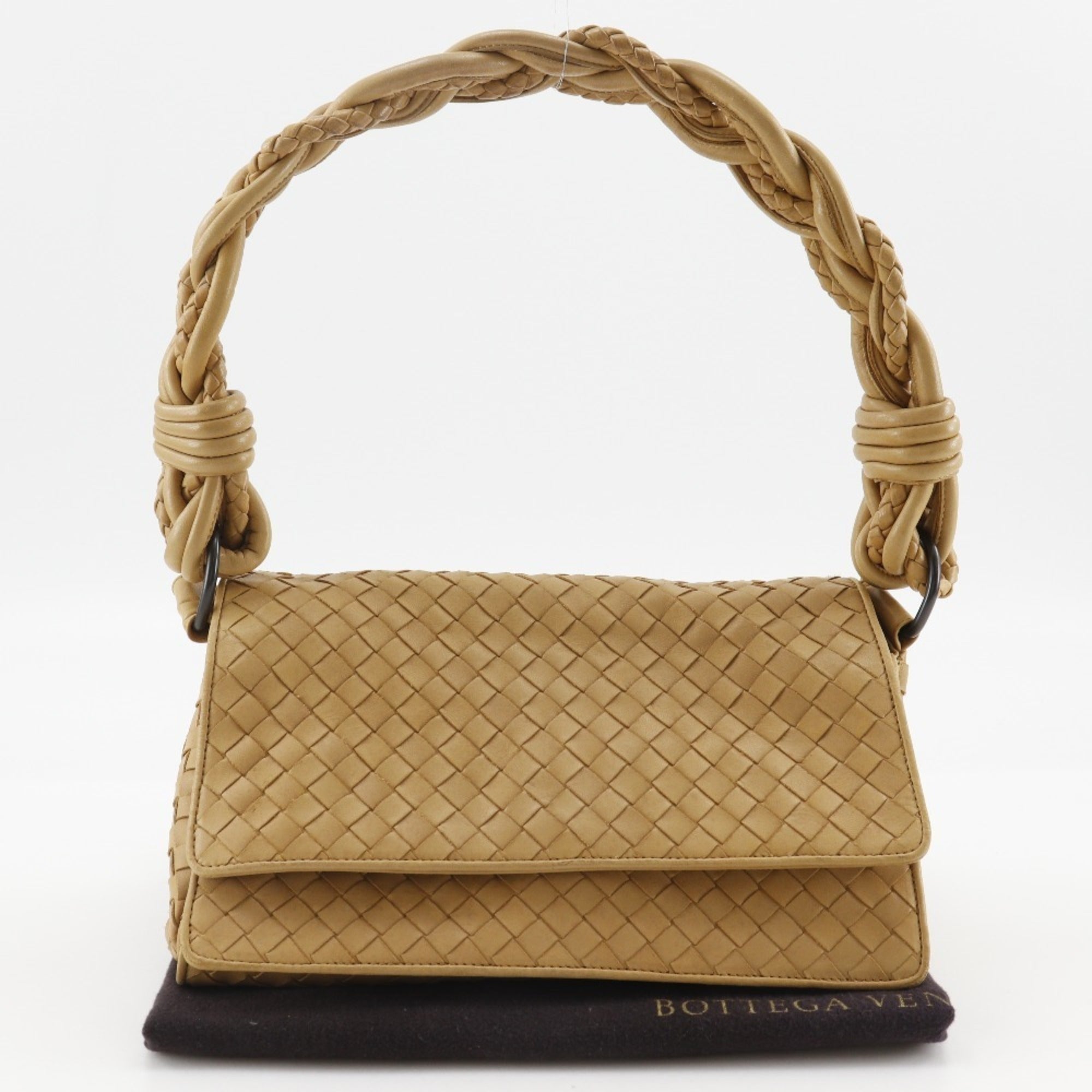 Bottega Veneta Beige Intrecciato Shoulder Bag