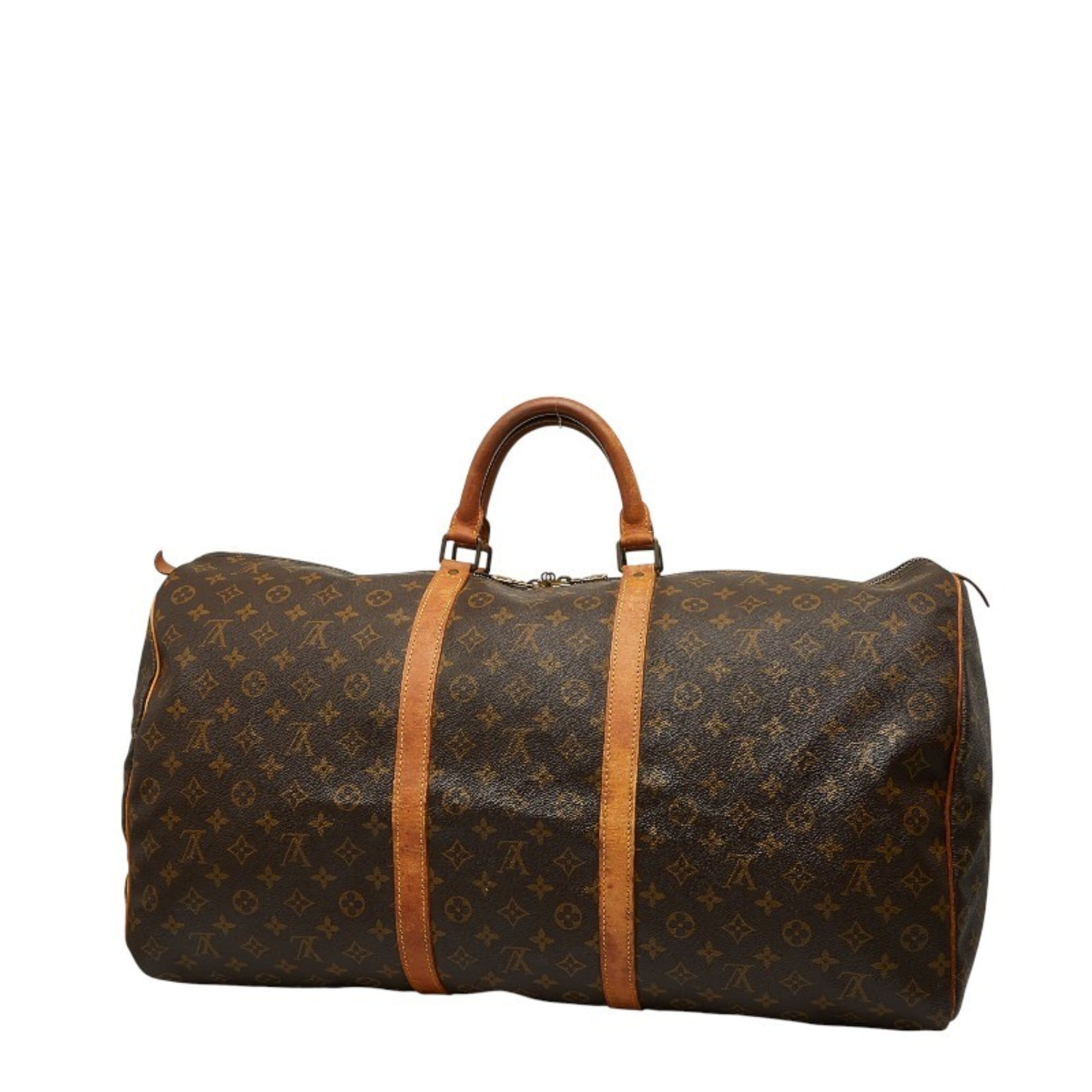 Louis Vuitton Brown Pvc Leather Boston Bag