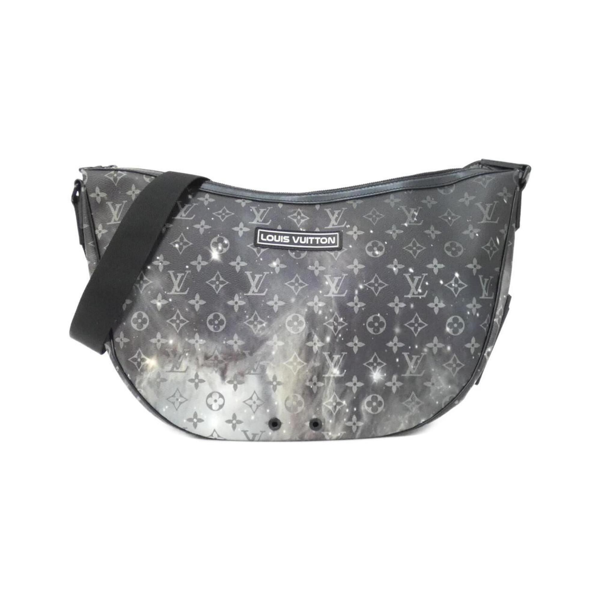Louis Vuitton Black Silver Coated Canvas Shoulder Bag