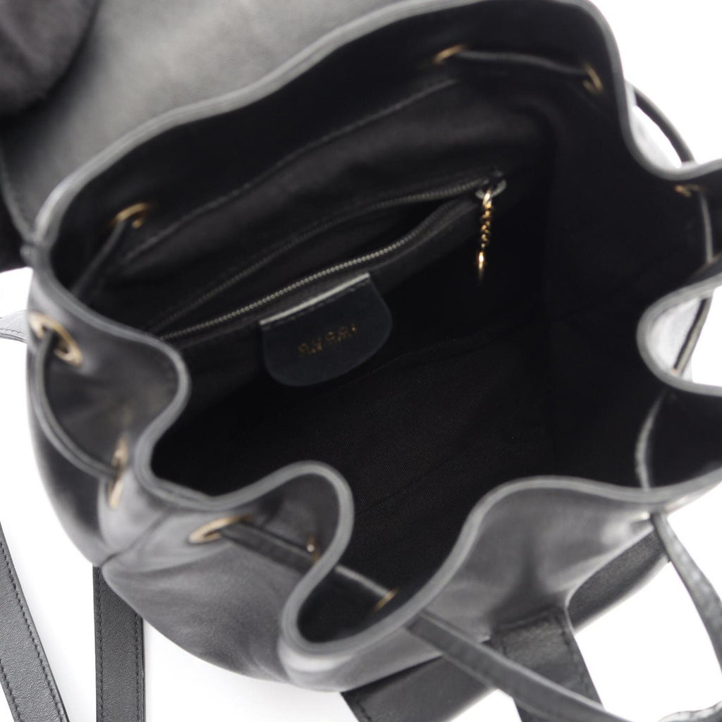 Gucci Black Leather Backpack Handbag (Pre-Owned)