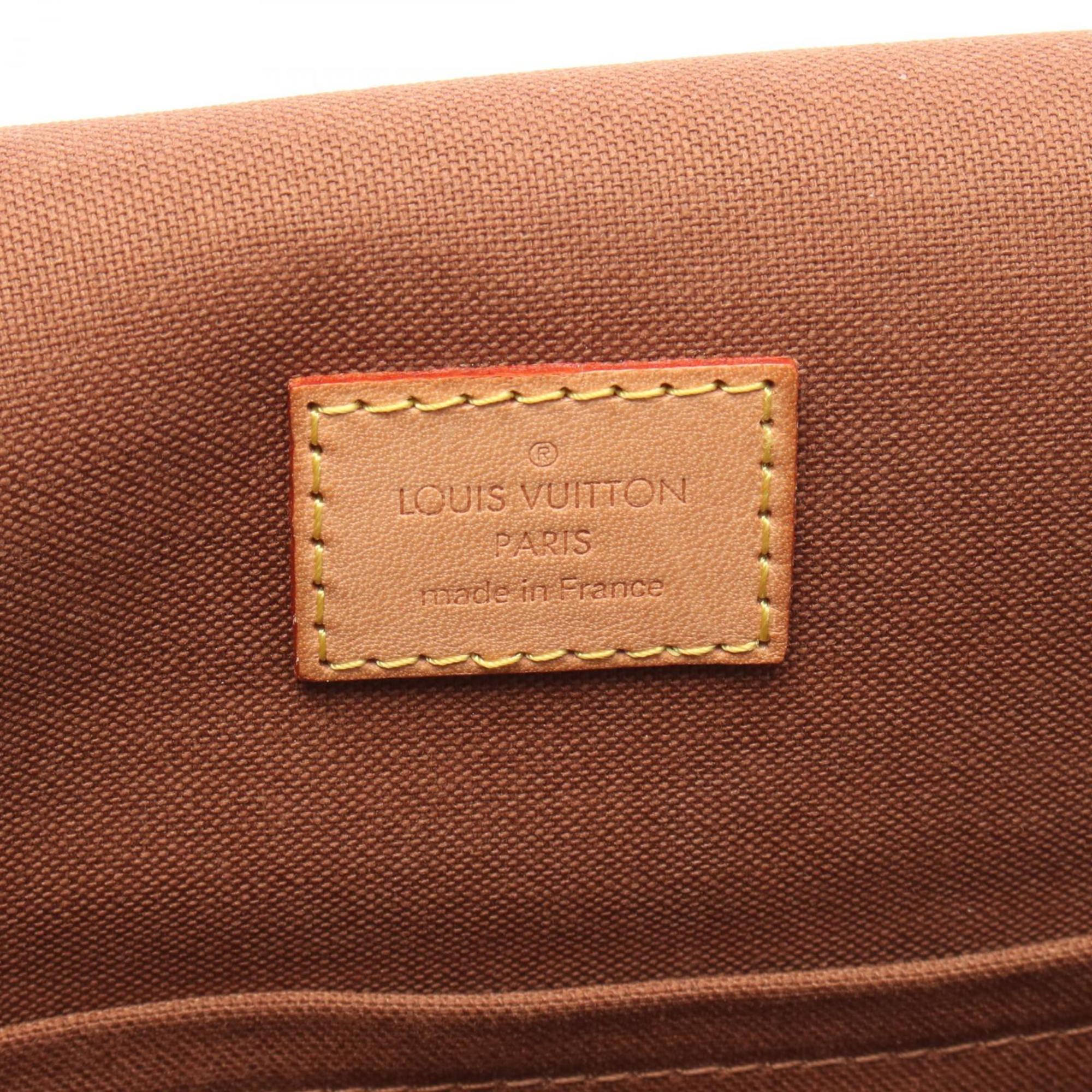Louis Vuitton Brown Coated Canvas Leather Shoulder Bag