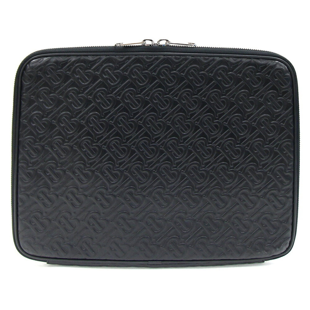 Burberry Black Leather Clutch Bag Document Case