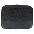 Burberry Black Leather Clutch Bag Document Case