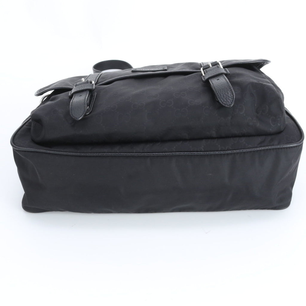 Gucci Black Nylon Leather Shoulder Bag (Pre-Owned)