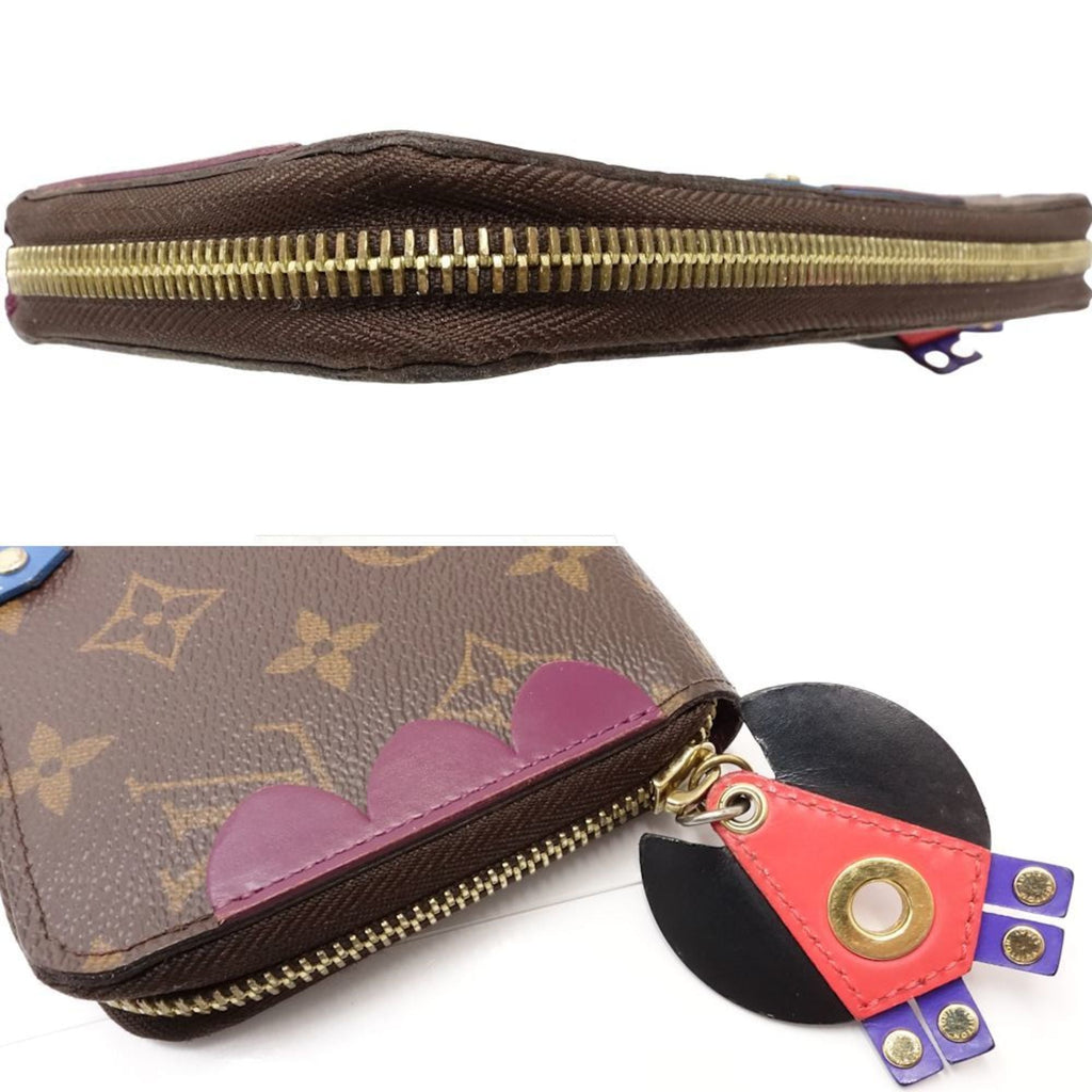 Louis Vuitton Brown Magenta Canvas Long Wallet