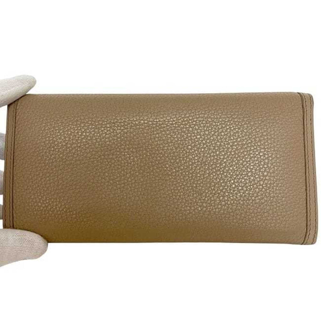 Prada Beige Leather Long Wallet (Bi-Fold)