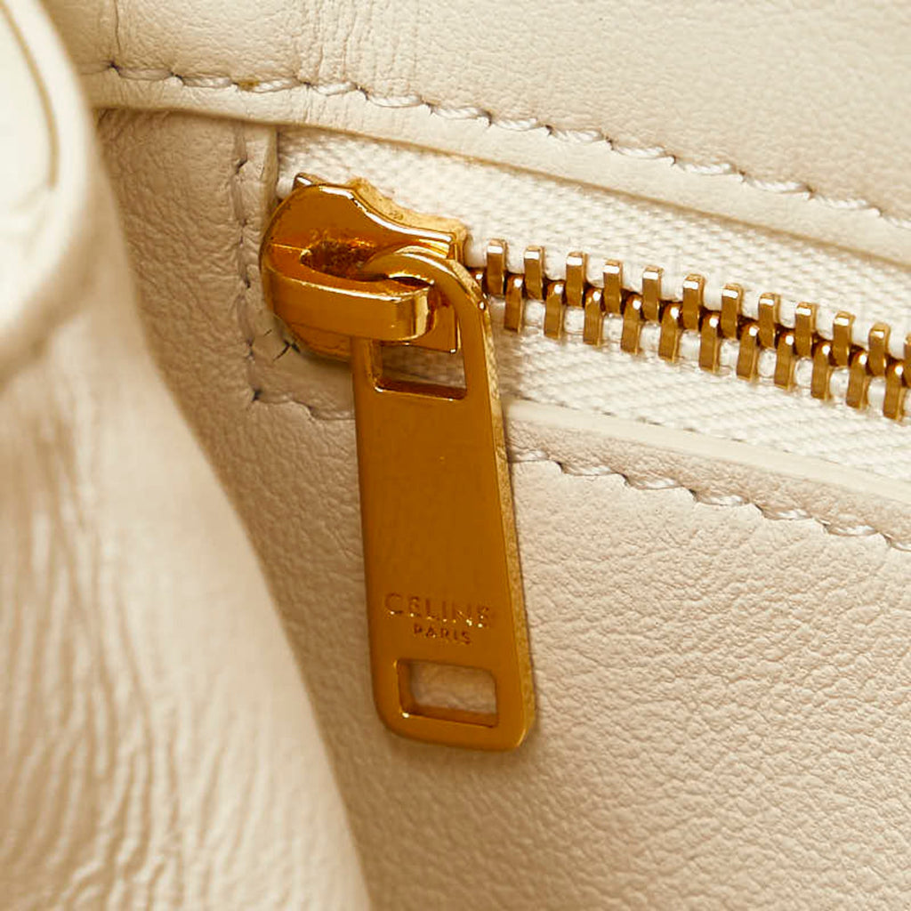 Celine White Leather Shoulder Bag