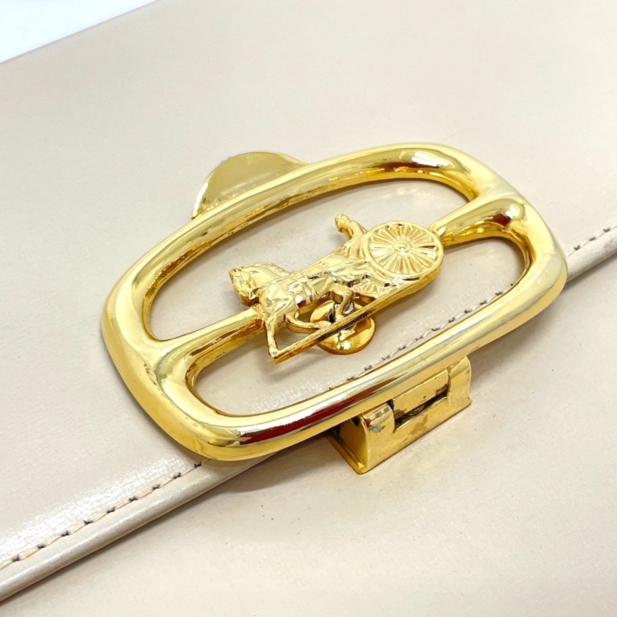 Celine Beige Leather Shoulder Bag