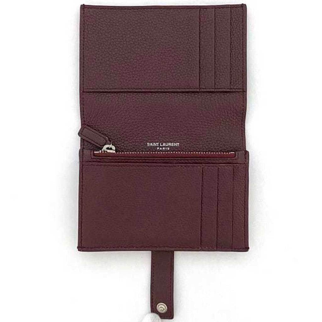 Saint Laurent Bordeaux Leather Wallet (Bi-Fold) (Pre-Owned)