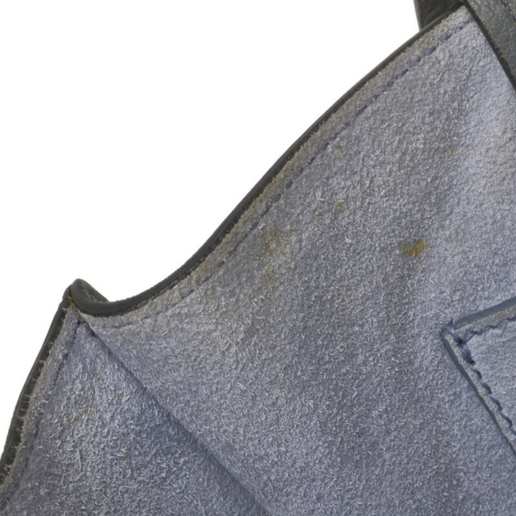 Prada Blue Light Blue Gray Leather Shoulder Bag Tote Bag