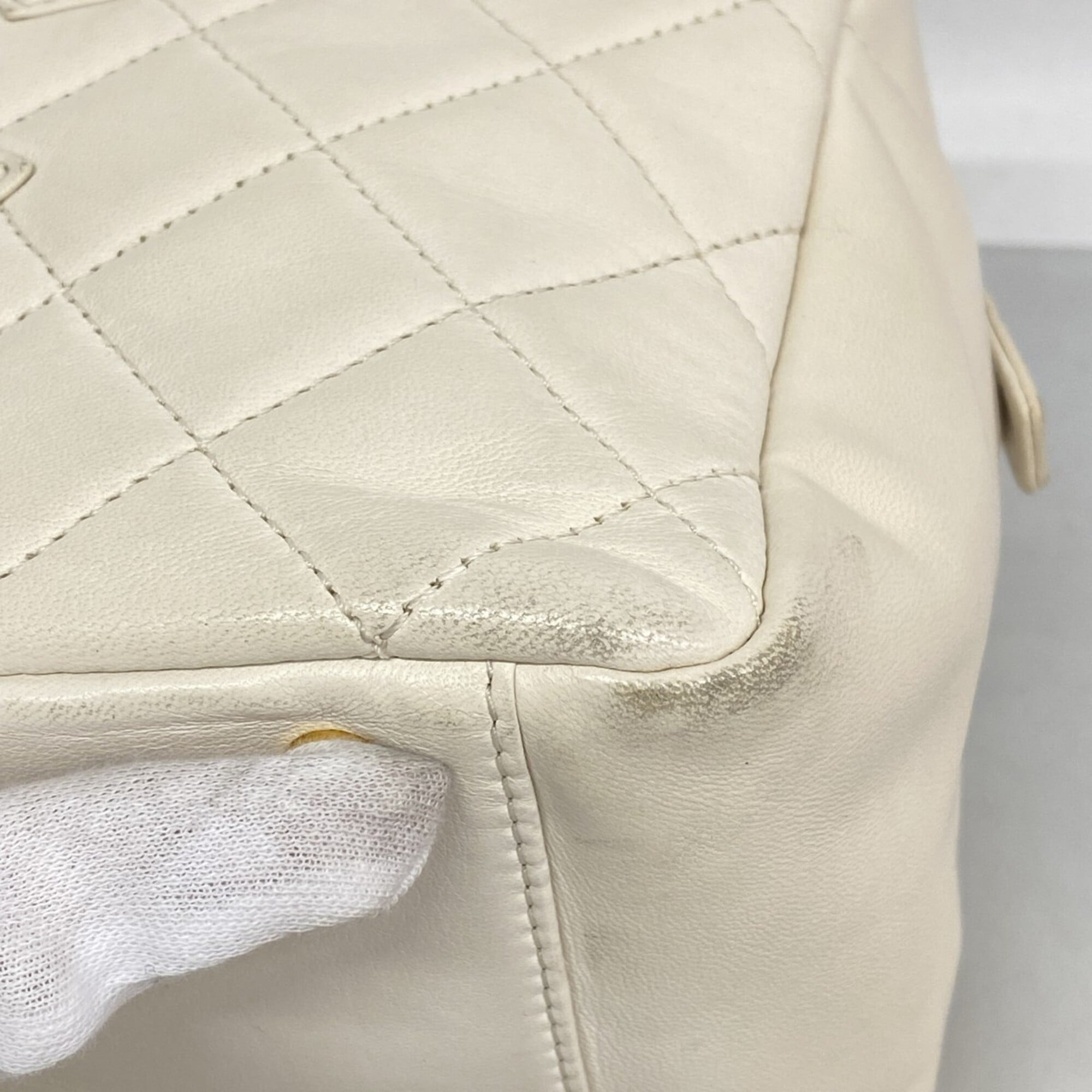 Chanel Ivory Leather Tote Bag
