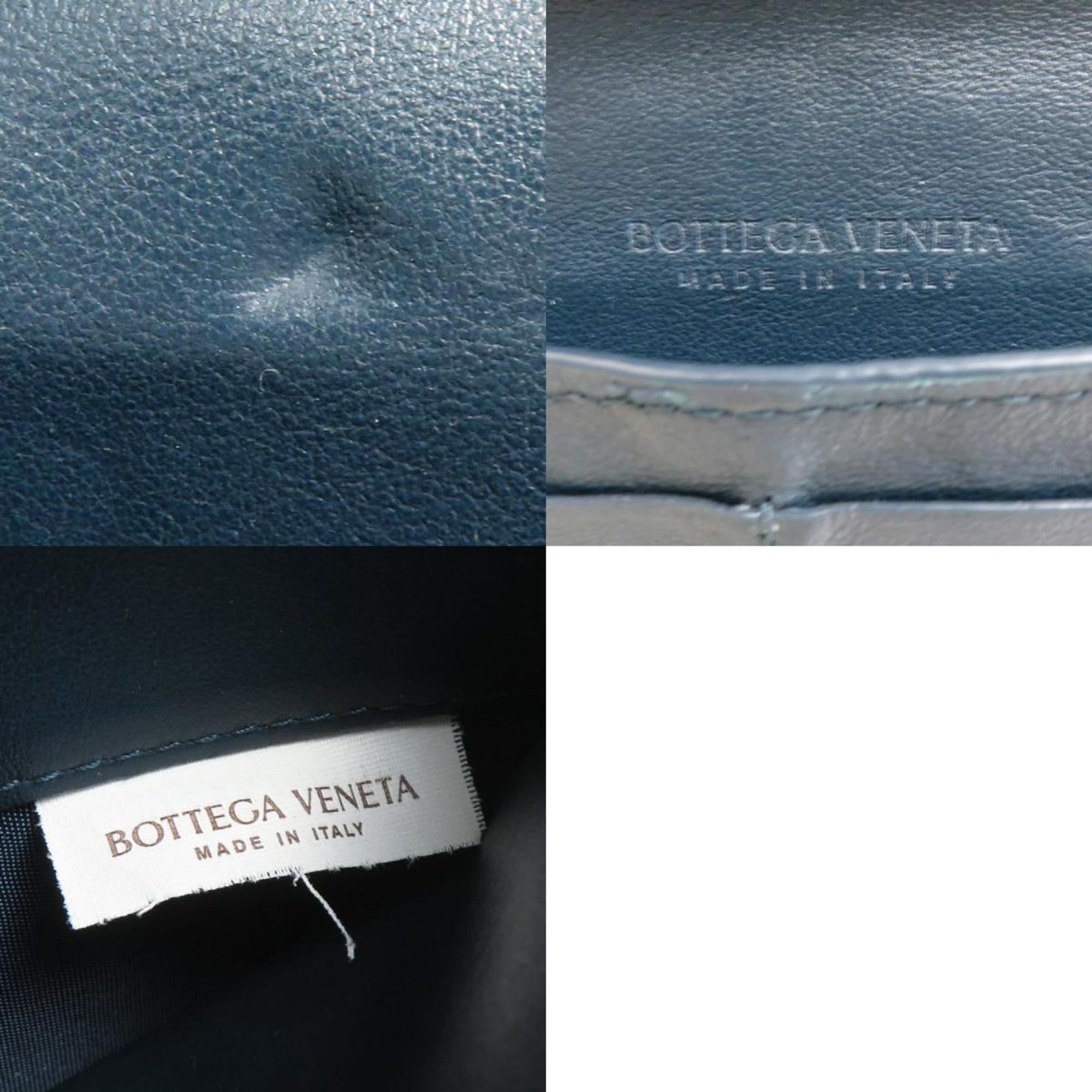 Bottega Veneta Blue Green Intrecciato Long Wallet (Bi-Fold)