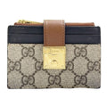Gucci Beige Black Brown Pvc Leather Long Wallet (Bi-Fold) (Pre-Owned)