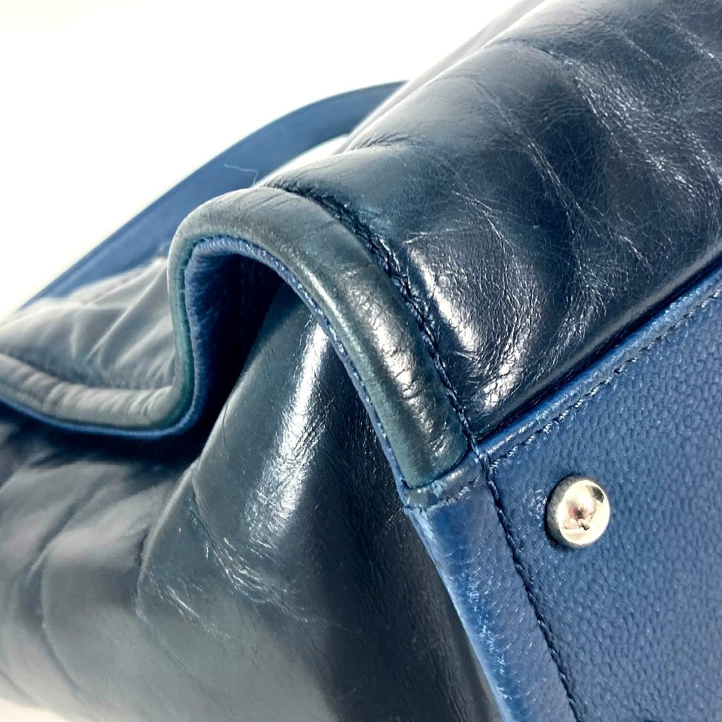 Chanel Navy Leather Shoulder Bag