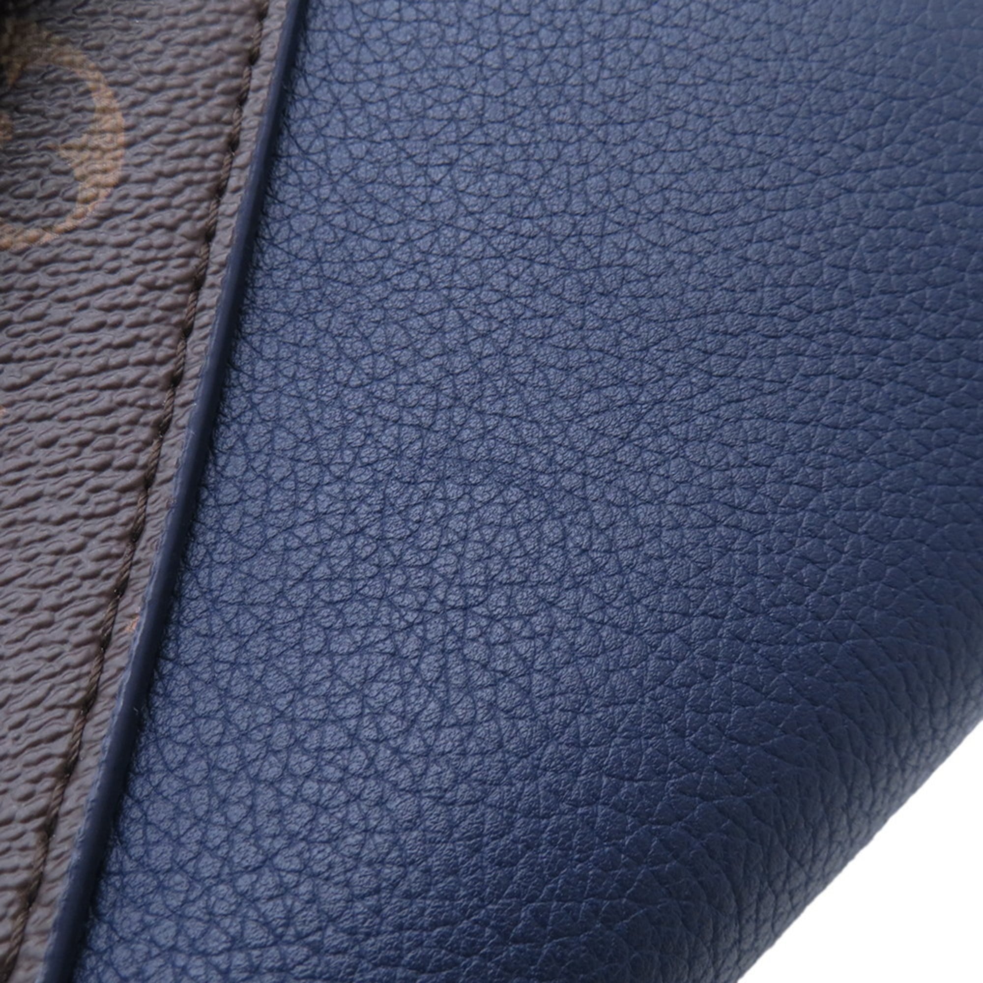 Louis Vuitton Monogram Navy Blue Leather Handbag