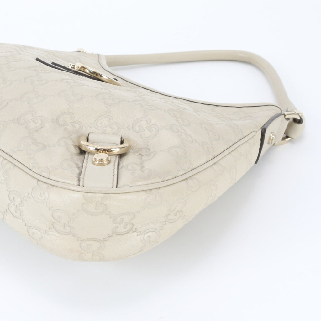 Gucci Abbey Ivory Leather Handbag Shoulder Bag (Pre-Owned)