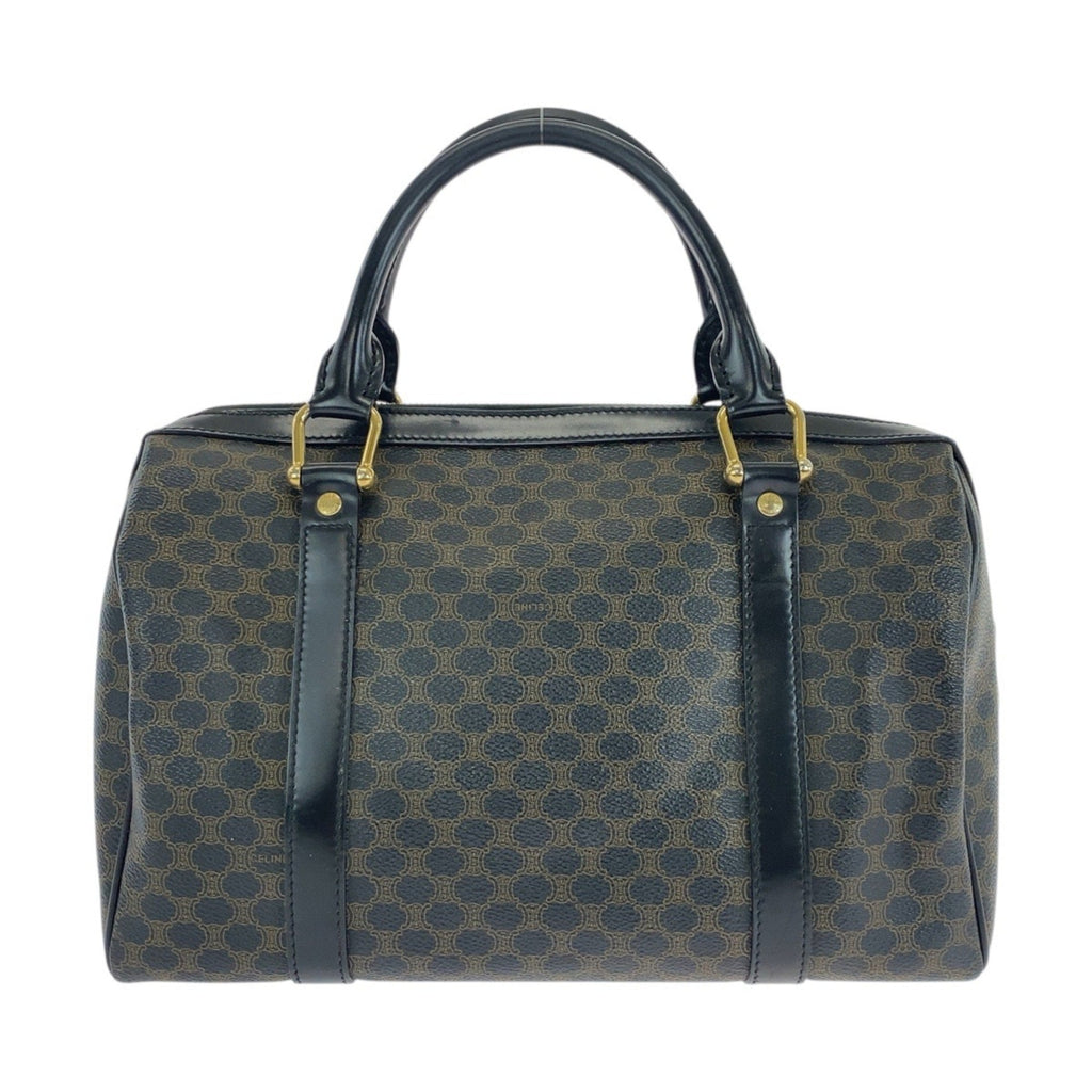 Celine Black Brown Pvc Boston Bag Handbag