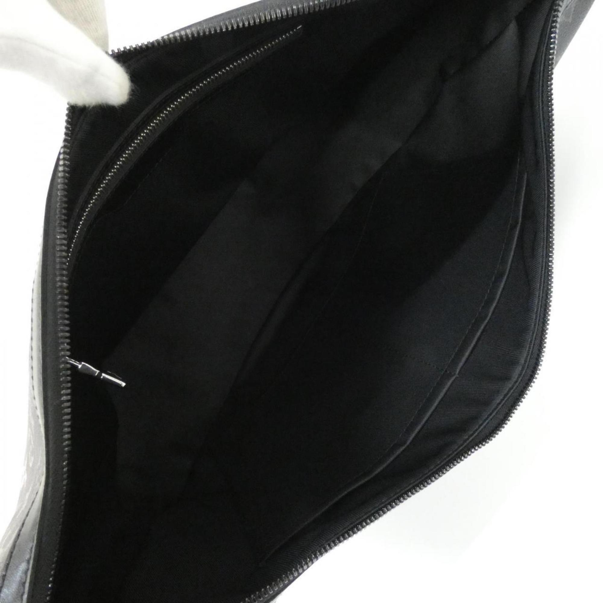 Louis Vuitton Black Silver Coated Canvas Shoulder Bag