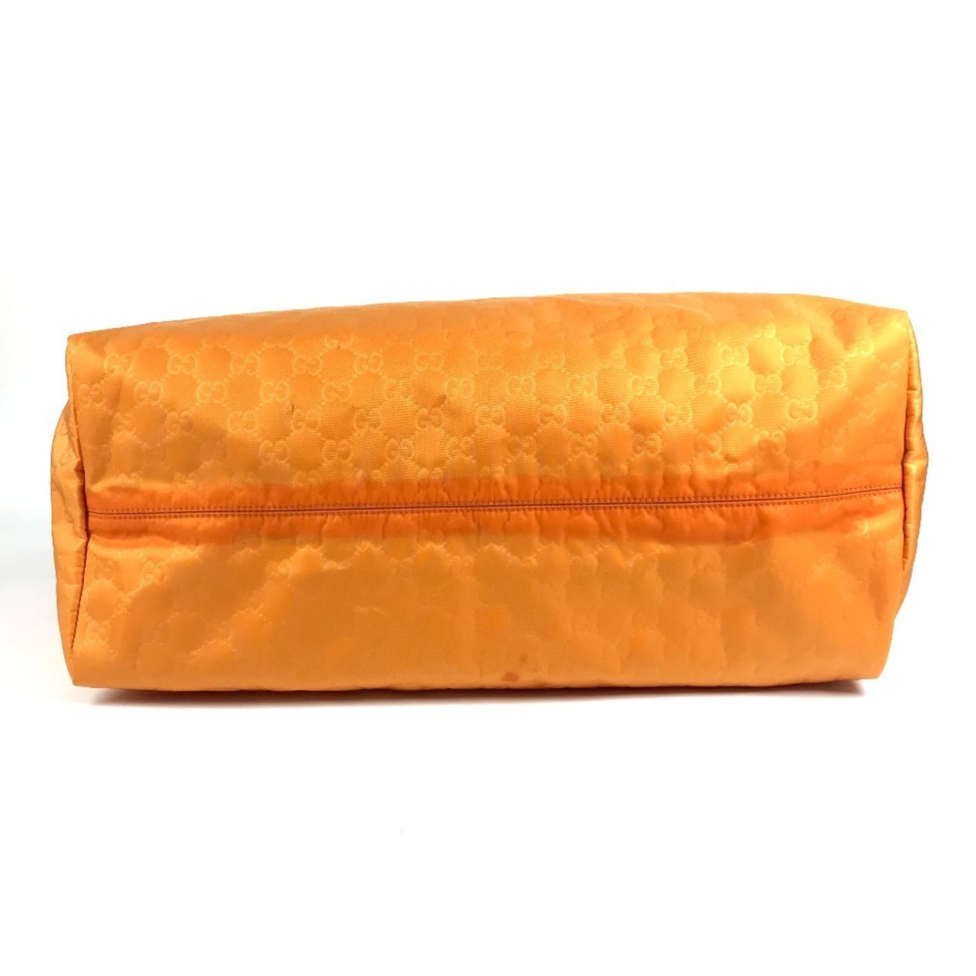 Gucci Orange Nylon Leather Handbag Tote Bag (Pre-Owned)