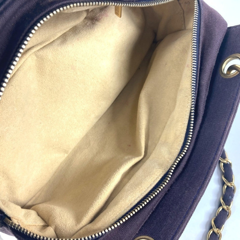 Chanel Purple Jersey Shoulder Bag