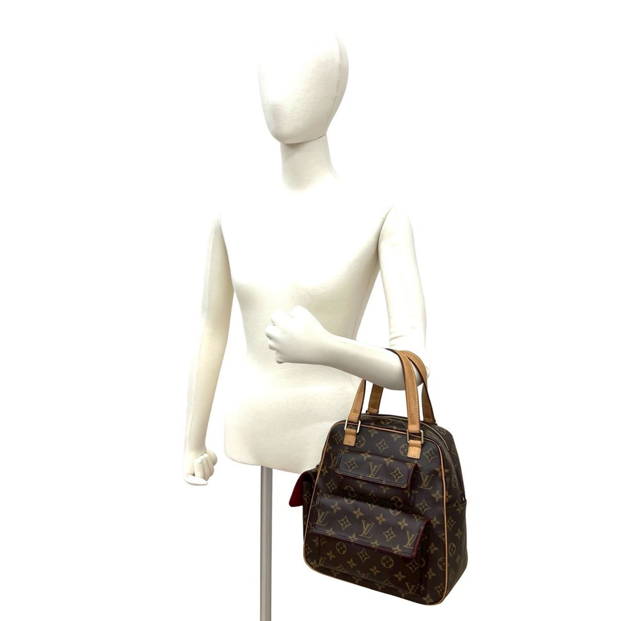Louis Vuitton Brown Leather Pvc Boston Bag Handbag
