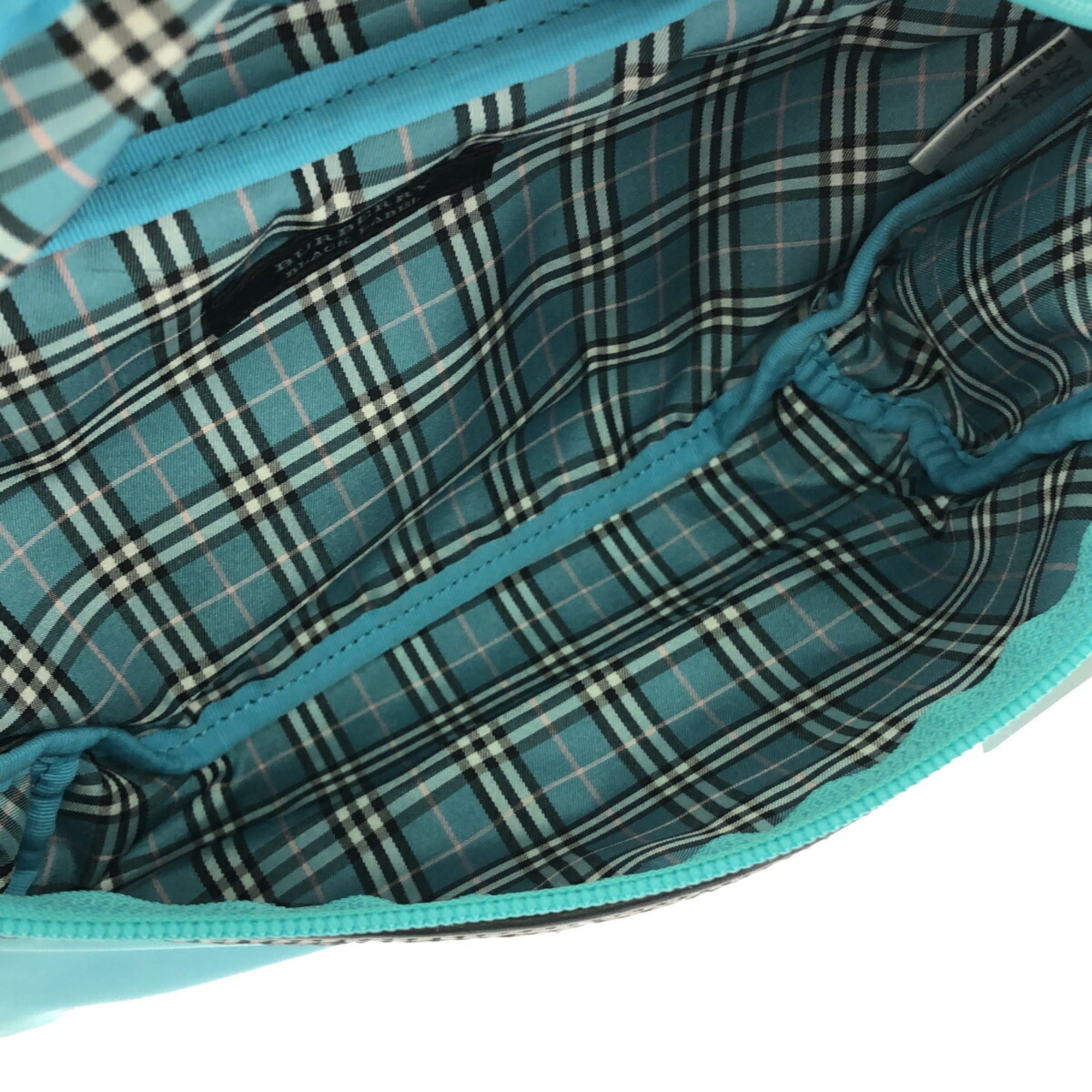 Burberry Black Label Turquoise Nylon Leather Shoulder Bag