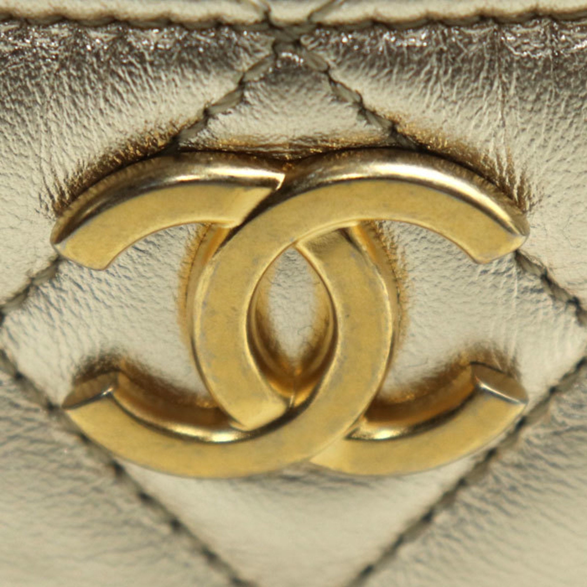 Chanel Matelasse Gold Leather Clutch Bag