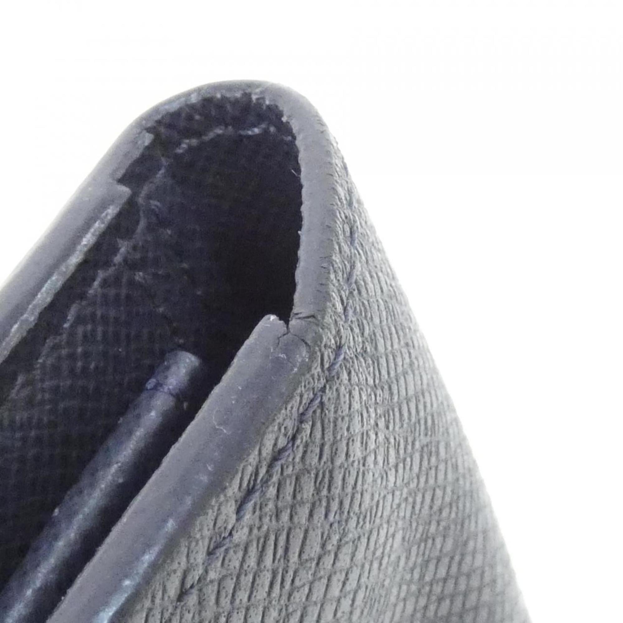 Louis Vuitton Navy Black Leather Long Wallet